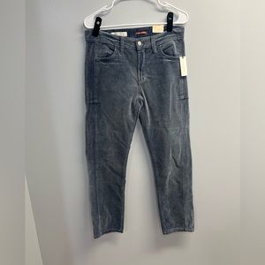 NWT Pilcro Slim Boyfriend Dark Grey Blue Corduroy Pant - Size 28